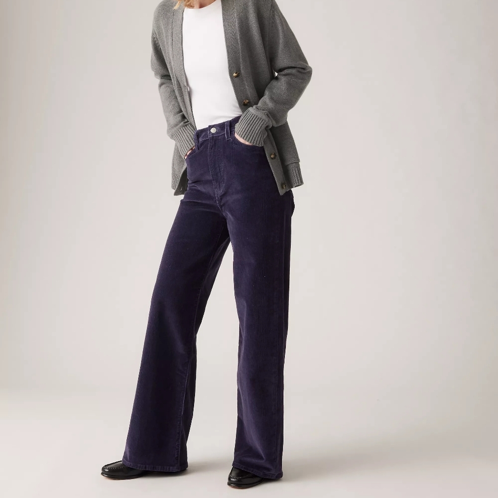 Levis Ribcage Wide Leg Blue Cords sz 28